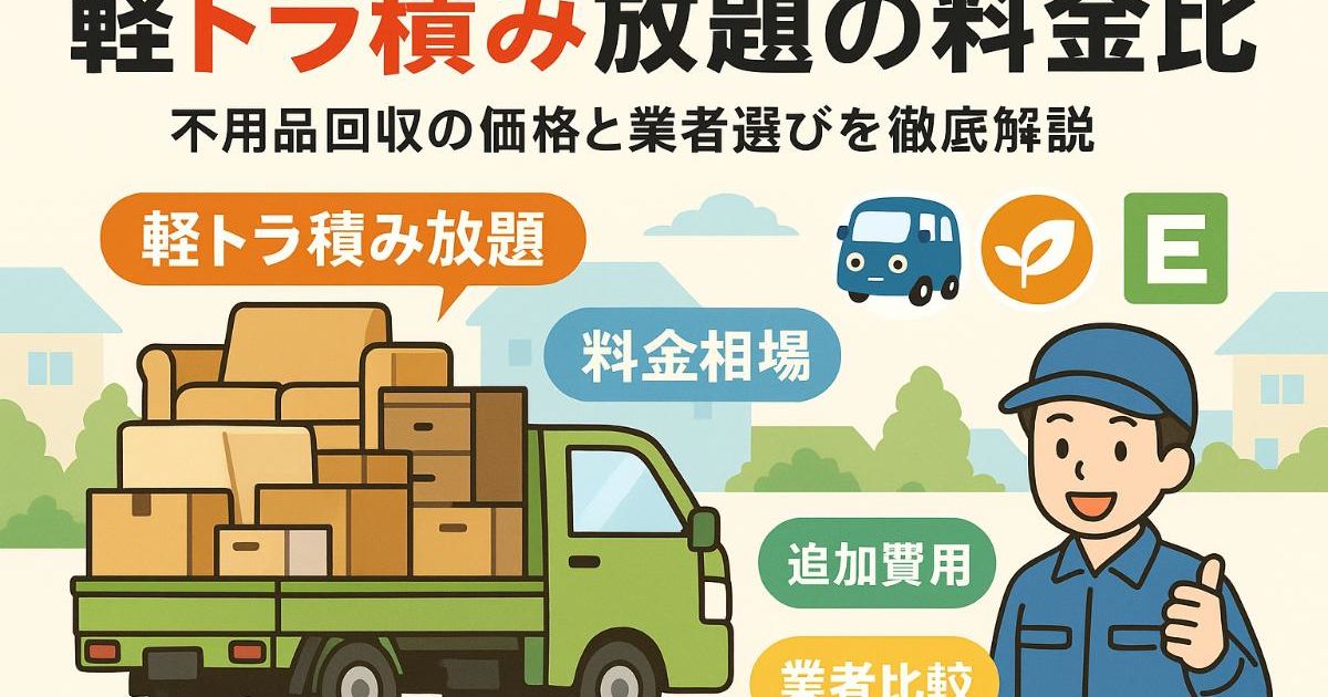不用品回収で軽トラ積み放題を選ぶ料金相場と業者比較ガイド